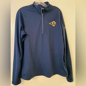 Nike DRI-FIT NFL Team Apparel Rams Football Quarter Zip Thumb Hole Unisex Sz XL